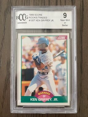 1989 Score Ken Griffey Jr. Rookie #100T Card - BCCG 9 Grade